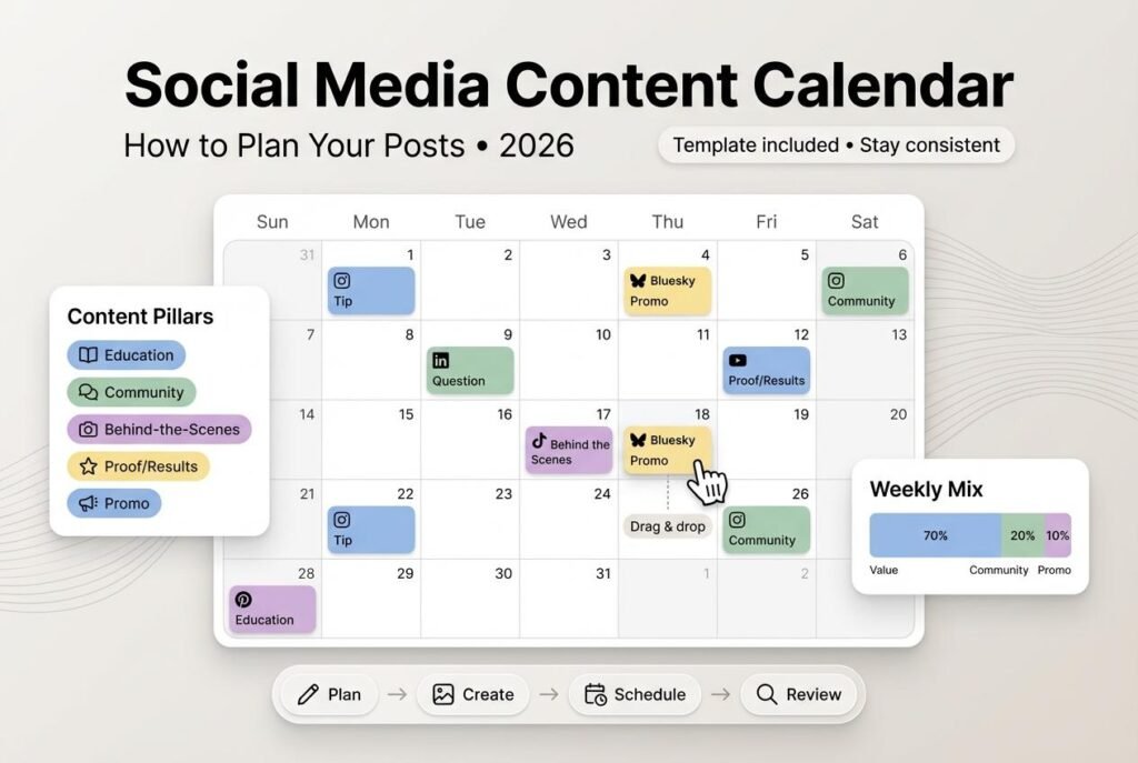 Social media content planning strategy for business marketing