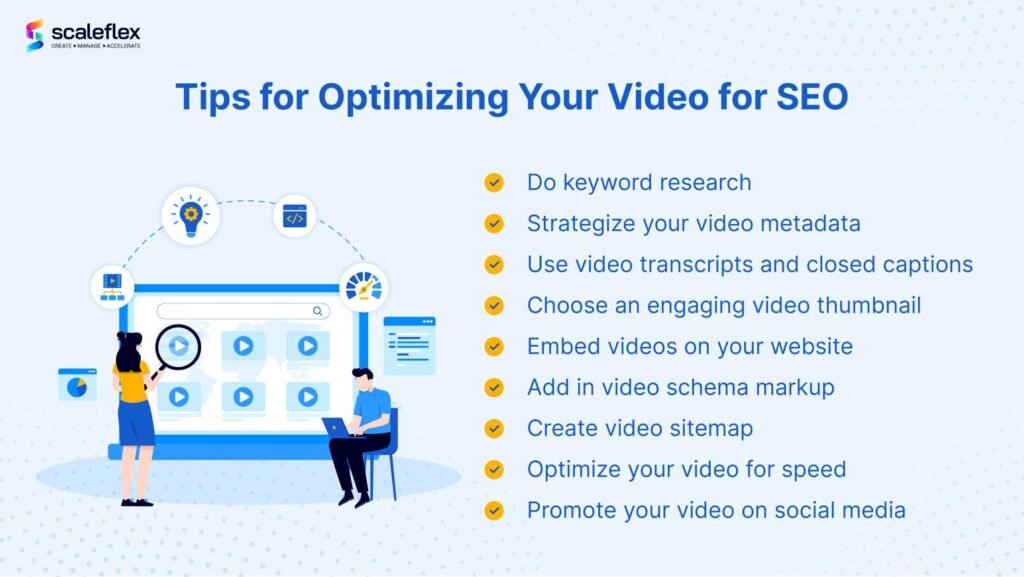 Video content SEO optimisation for digital marketing and search